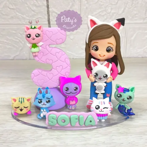 Topo com Vela Personalizado a Casa Mágica da Gabby