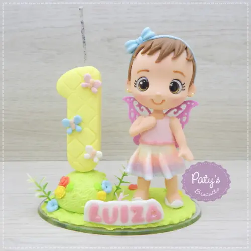 Topo com Vela Personalizado Borboleta