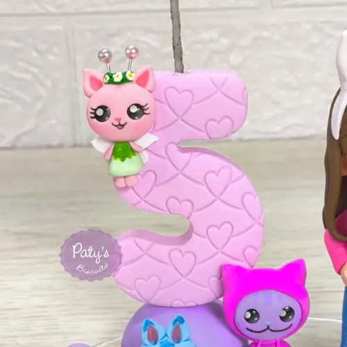 Topo com Vela Personalizado a Casa Mágica da Gabby