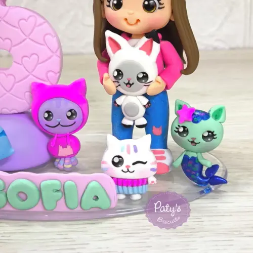 Topo com Vela Personalizado a Casa Mágica da Gabby