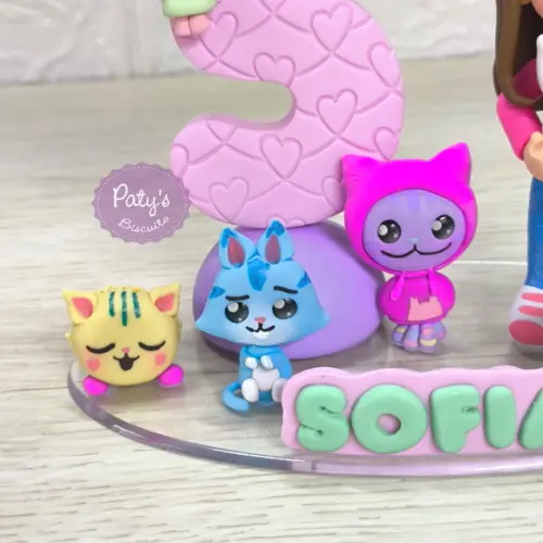 Topo com Vela Personalizado a Casa Mágica da Gabby