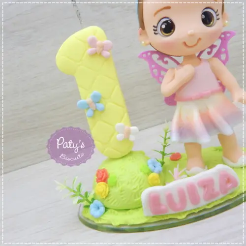 Topo com Vela Personalizado Borboleta