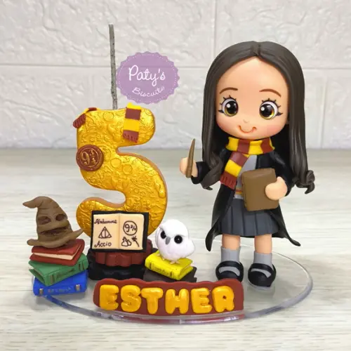 Topo com Vela Personalizado Hermione / Grifinória - Harry Potter