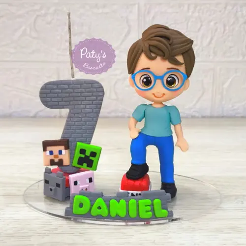 Topo com Vela Personalizado Minecraft