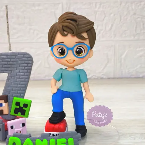 Topo com Vela Personalizado Minecraft