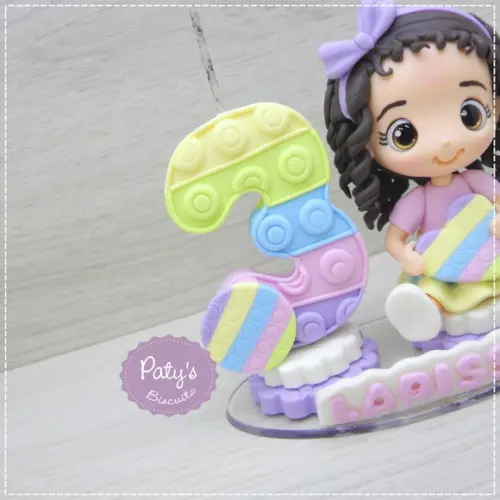 Topo com Vela Personalizado Pop It