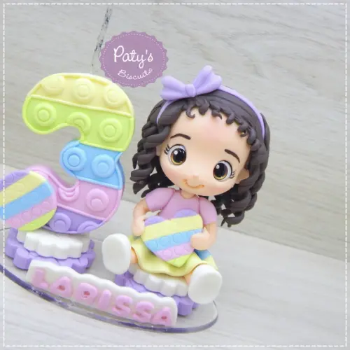 Topo com Vela Personalizado Pop It