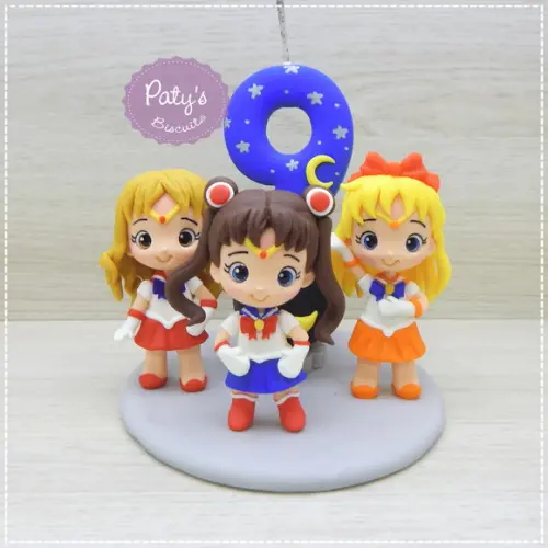 Topo com Vela Personalizado Sailor Moon
