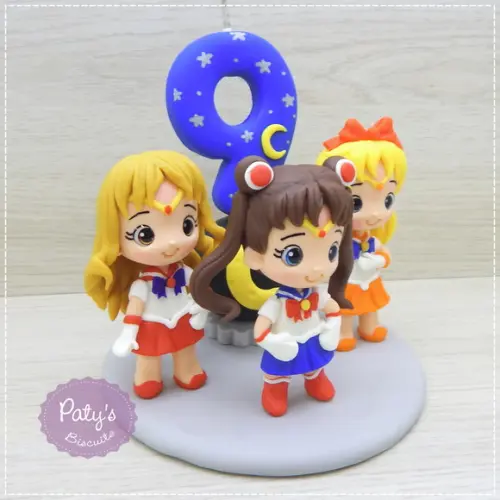 Topo com Vela Personalizado Sailor Moon