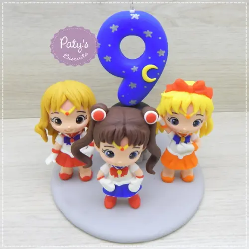 Topo com Vela Personalizado Sailor Moon
