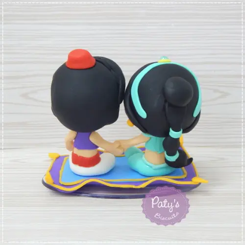 Topo de Bolo Aladdin e Jasmine
