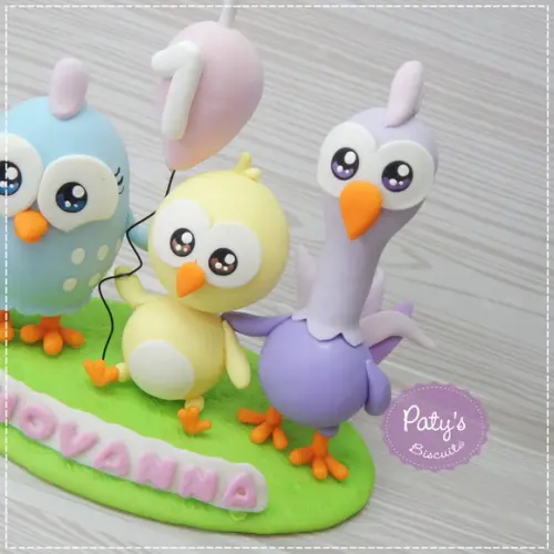 Topo de Bolo Galinha Pintadinha Mini - Candy Colors