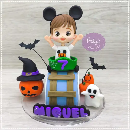 Topo de Bolo Montanha-russa de Halloween / Disney