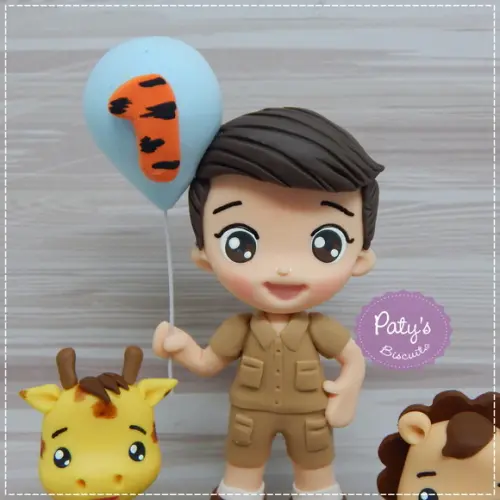 Topo de bolo personalizado Safari Baby