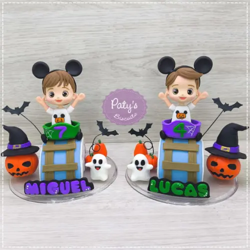 Topo de Bolo Montanha-russa de Halloween / Disney