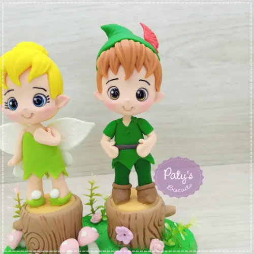 Topo de Bolo Peter Pan e Tinker Bell