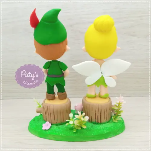 Topo de Bolo Peter Pan e Tinker Bell