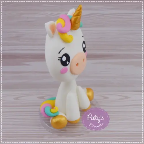 Topo de Bolo Unicórnio Kawaii 12cm