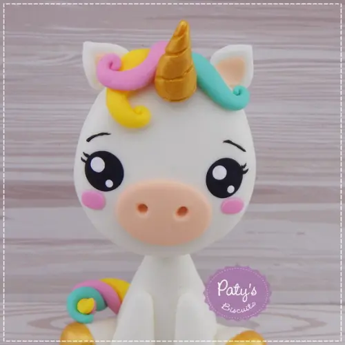 Topo de Bolo Unicórnio Kawaii 12cm