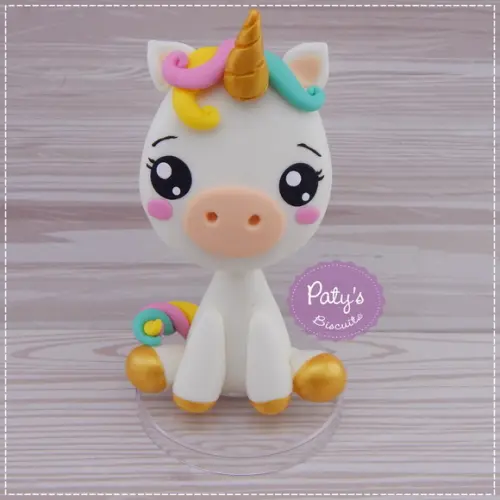 Topo de Bolo Unicórnio Kawaii 12cm