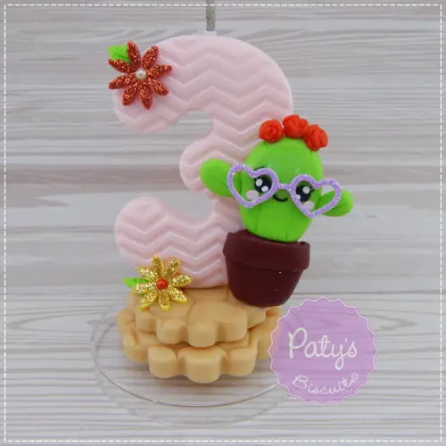 Vela Decorada Cacto Kawaii