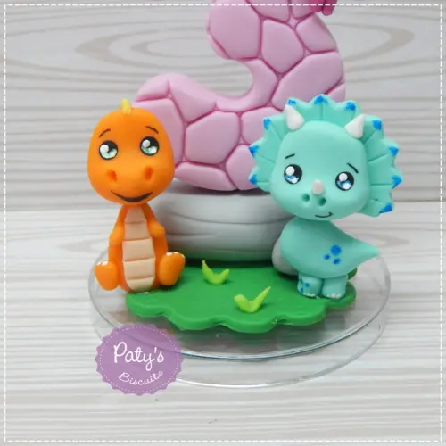 Vela Decorada Dinossauros (vela rosa)