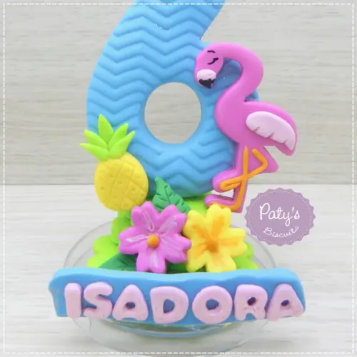 Vela Decorada Flamingo / Tropical