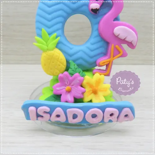 Vela Decorada Flamingo / Tropical