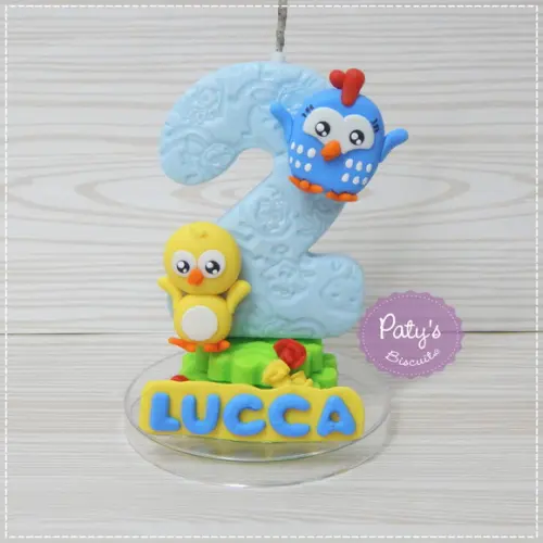 Vela Decorada Galinha Pintadinha Mini
