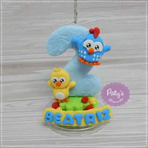 Vela Decorada Galinha Pintadinha Mini