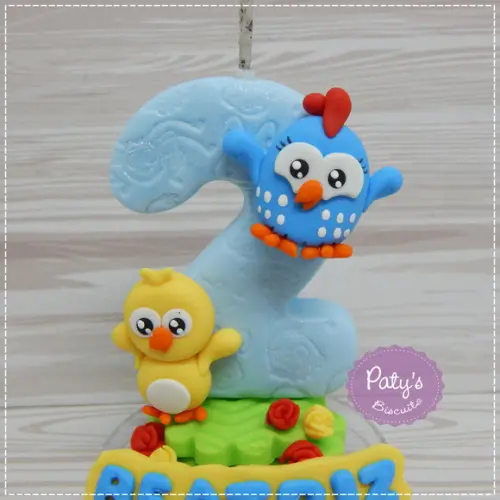 Vela Decorada Galinha Pintadinha Mini