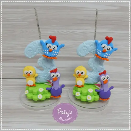 Vela Decorada Galinha Pintadinha Mini (mod 2)