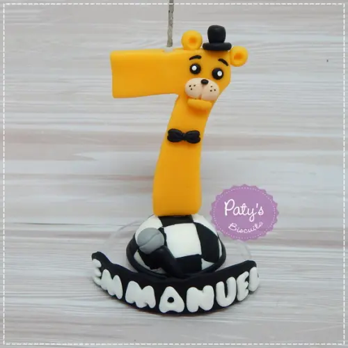 Vela Decorada Golden Freddy - FNAF / Five Nights at Freddy's