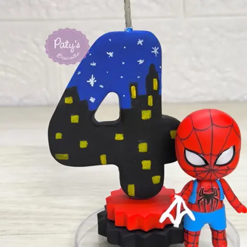 Vela Decorada Homem-aranha (vela azul)