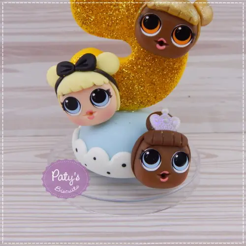 Vela Decorada LOL Surprise (glitter dourado)