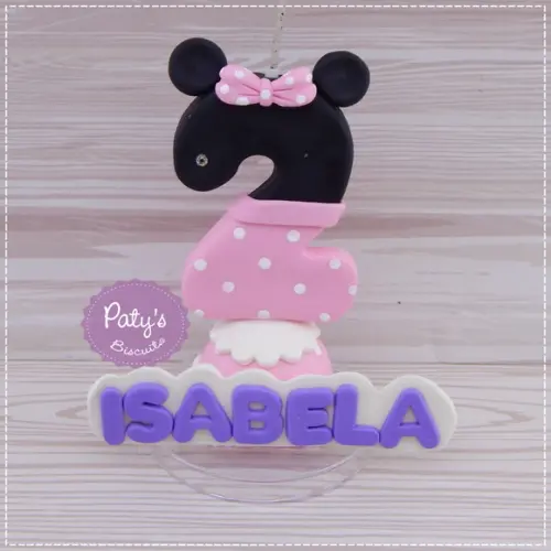 Vela Decorada Minnie Rosa