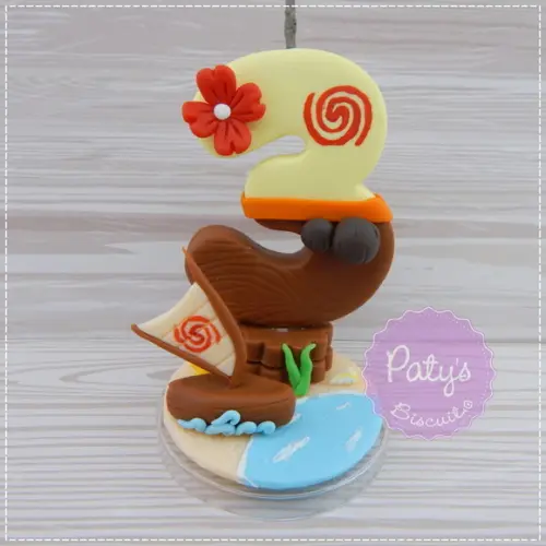 Vela Decorada Moana - Barquinho