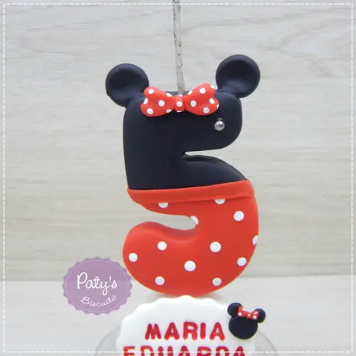 Vela Decorada Minnie Vermelha