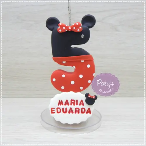 Vela Decorada Minnie Vermelha