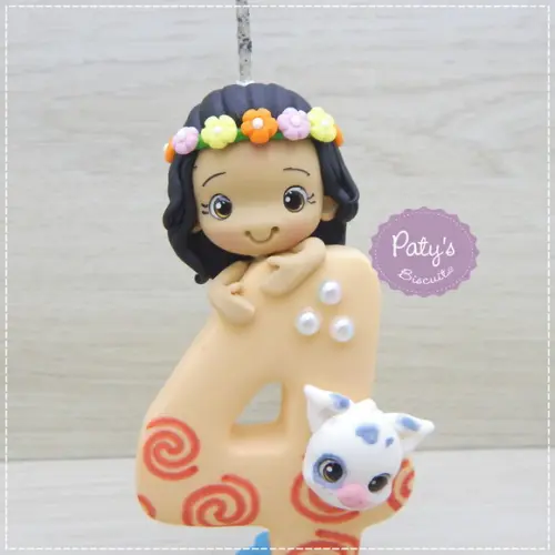 Vela Decorada Moana e Puá