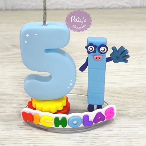 Vela Decorada Numberblocks 5