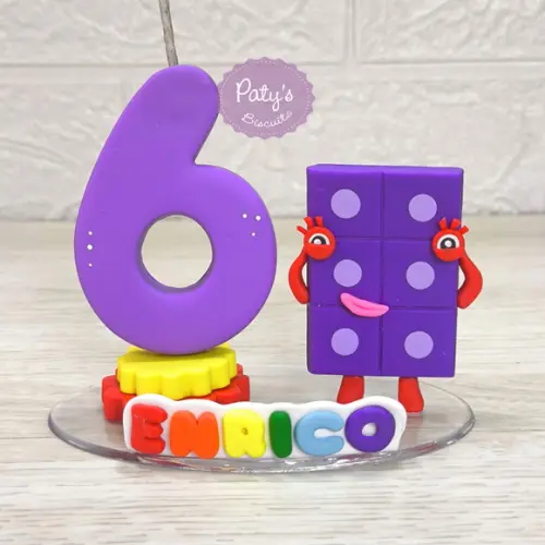 Vela Decorada Numberblocks 6