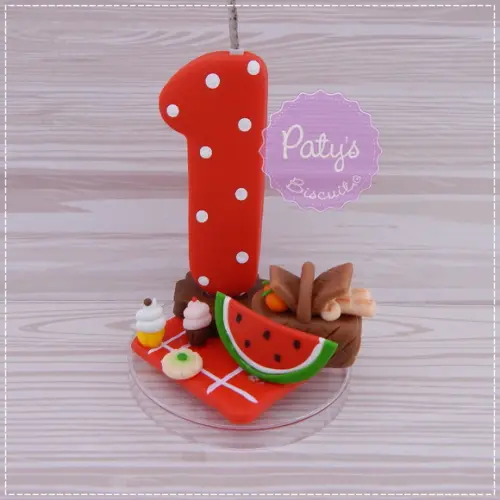 Vela Decorada Picnic (vela Vermelha)