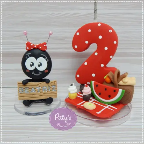 Vela Decorada Picnic + Formiguinha com Nome