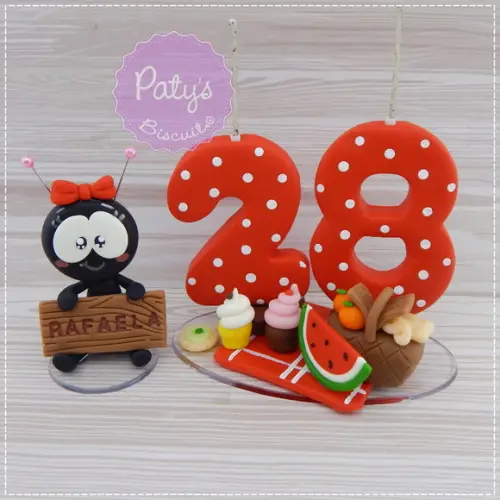Vela Decorada Picnic + Formiguinha com Nome