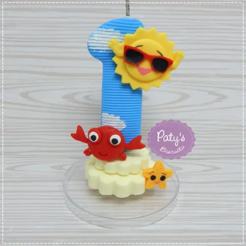 Vela Decorada Solzinho / Praia