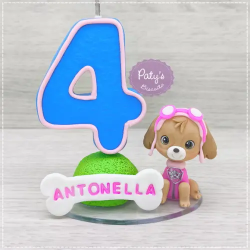 Vela Decorada Skye - Patrulha Canina (vela Azul)
