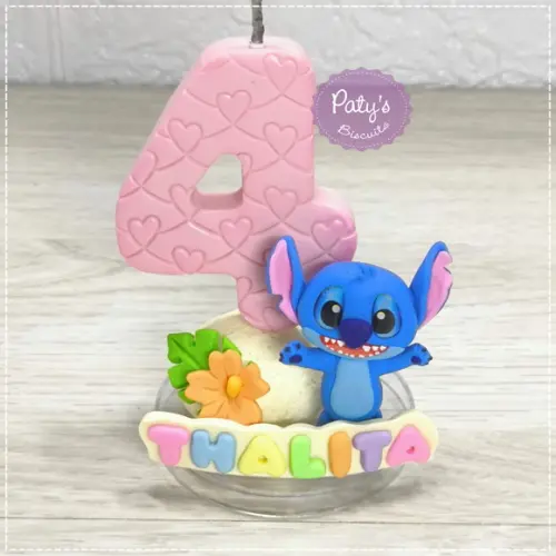 Vela Decorada Stitch