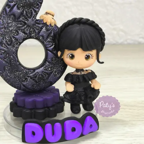 Vela Decorada Wandinha com vestido do Baile - Wednesday
