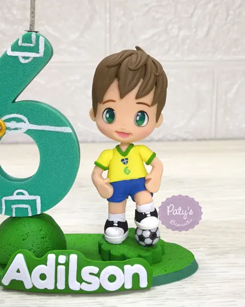 Topinho com Vela Jogador de Futebol